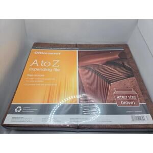 Expanding file office depot vintage A to Z file folder brown